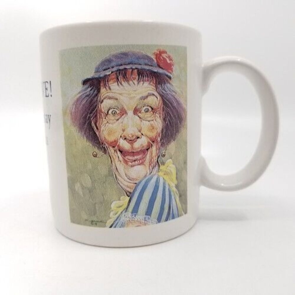Leanin Tree Collectible Funny Coffee Mug Cup 1HR Coffee Breaks 4in VTG OPEN BOX